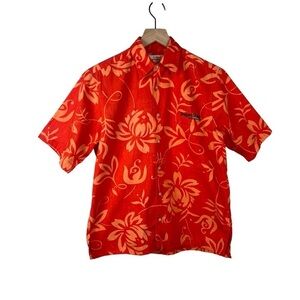 Vtg Alfred Shaheen Reyn Spooner Orange Oregon State Hawaiian Shirt